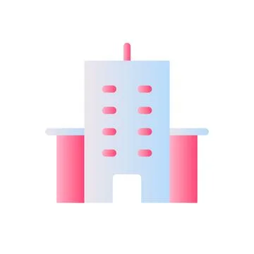Hospital building flat gradient two-color ui icon 스톡 일러스트