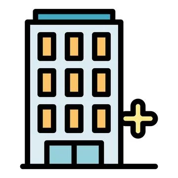 Hospital building icon vector flat Ilustración de archivo
