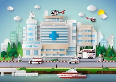 Hospital building. Stock Illustration