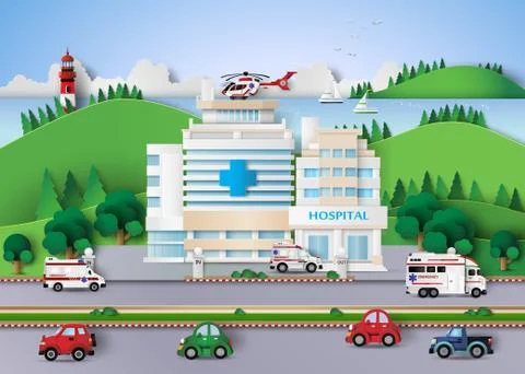 Hospital building. Stock Illustration