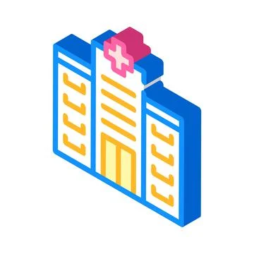 Hospital building isometric icon vector color illustration Ilustración de archivo