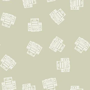 Hospital building line seamless pattern Illustrazione stock