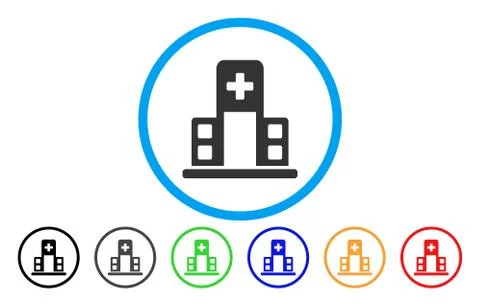 Hospital Building Rounded Vector Icon Ilustración de archivo