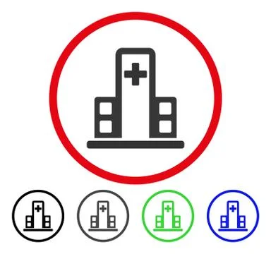 Hospital Building Rounded Vector Icon Ilustración de archivo