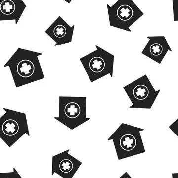 Hospital building seamless pattern background. Business concept vector illust Stock Illustration