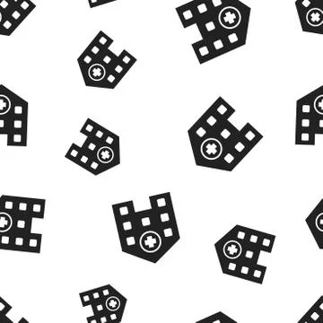Hospital building seamless pattern background. Business concept vector illust Illustrazione stock