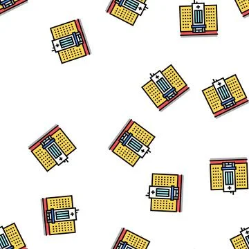 Hospital building vector seamless pattern Stock Illustration