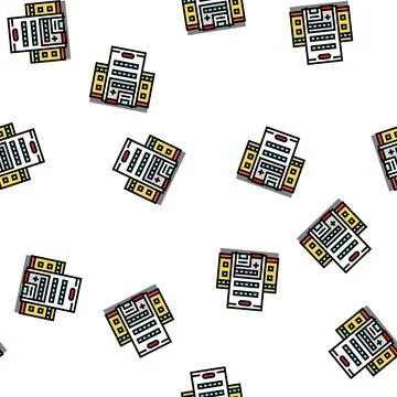 Hospital building vector seamless pattern Ilustración de archivo