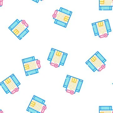 Hospital building vector seamless pattern sign Stock Illustration