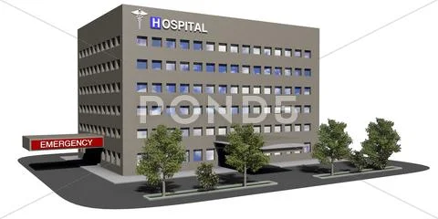 Hospital building on a white background Stock Illustration