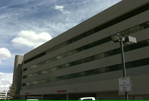 Hospital with clouds Stock Footage 97531588