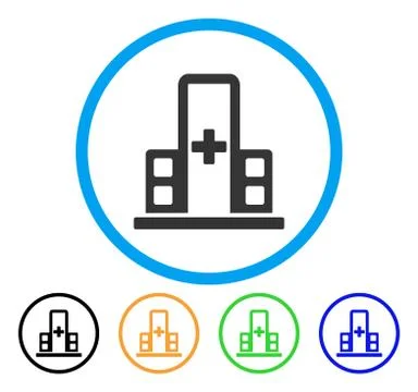 Hospital Complex Rounded Icon Stock Illustration