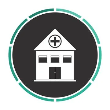 Hospital computer symbol Illustrazione stock