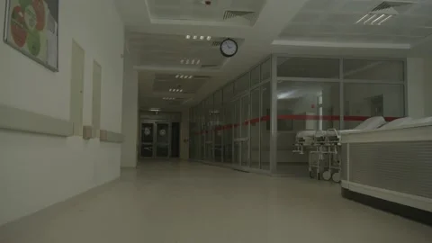 Hospital corridor empty Stock Footage 166811617
