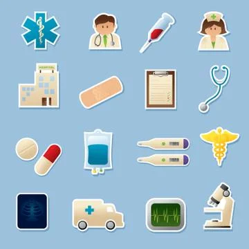 Hospital cutouts Stock Illustration