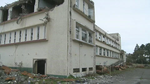  hospital destroyed by fire Stock Footage 813385