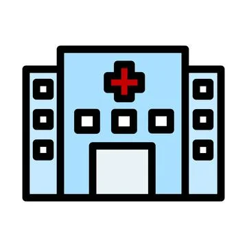 Hospital facility flat icon Stock Illustration