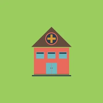 Hospital flat icon Stock Illustration