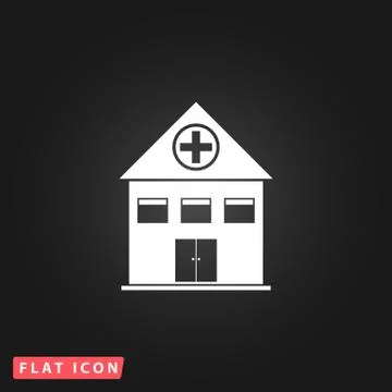Hospital flat icon Illustrazione stock