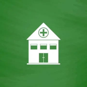 Hospital flat icon Stock Illustration