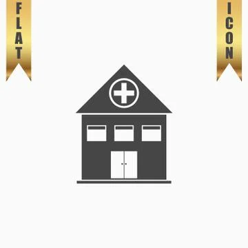 Hospital flat icon イラスト素材