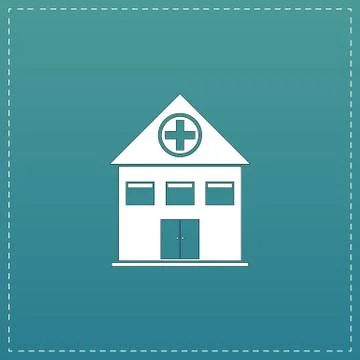 Hospital flat icon Illustrazione stock