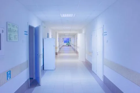Hospital. The hospital corridor. Stock Photos