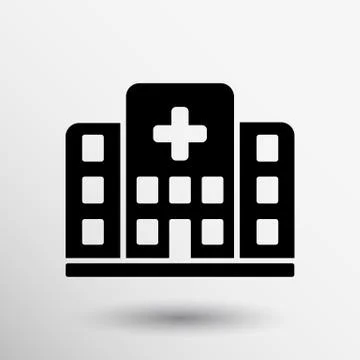 Hospital icon cross building isolated human medical view Stock Illustration