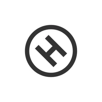 Hospital icon flat Stock Illustration