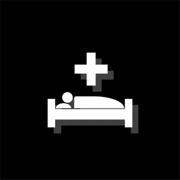 Hospital icon flat Stock Illustration