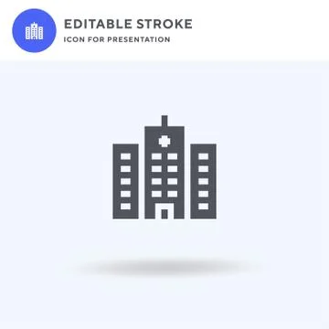 Hospital icon vector, filled flat sign, solid pictogram isolated on white, lo Illustrazione stock