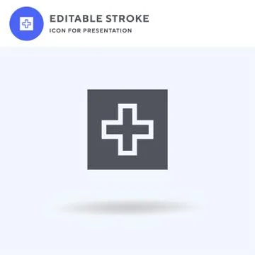 Hospital icon vector, filled flat sign, solid pictogram isolated on white, logo Illustrazione stock