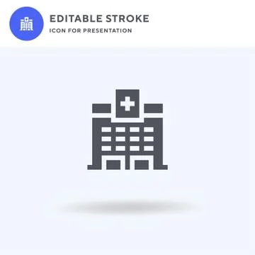 Hospital icon vector, filled flat sign, solid pictogram isolated on white, logo Stock Illustration