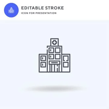 Hospital icon vector, filled flat sign, solid pictogram isolated on white, logo 스톡 일러스트