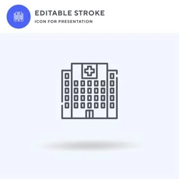 Hospital icon vector, filled flat sign, solid pictogram isolated on white, logo Stock Illustration