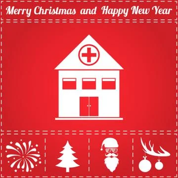 Hospital Icon Vector Illustrazione stock