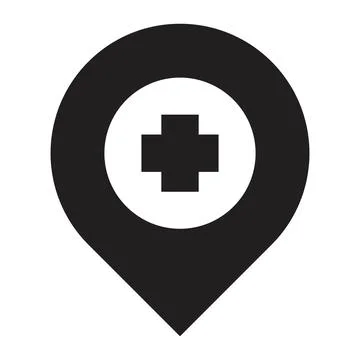 Hospital map icon vector design template Illustrazione stock
