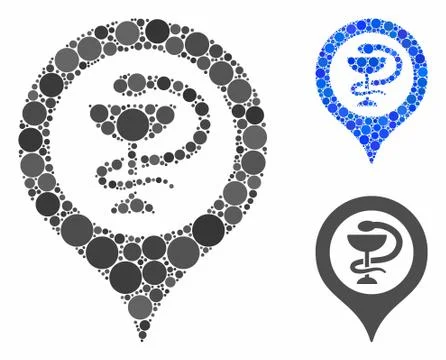 Hospital map marker Composition Icon of Circle Dots Ilustración de archivo