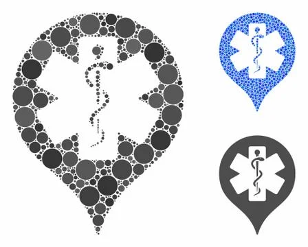 Hospital Map Marker Composition Icon of Circles Ilustración de archivo