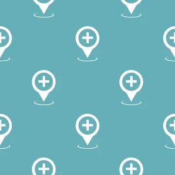 Hospital map pointer pattern seamless blue 스톡 일러스트