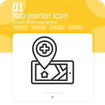 Hospital map pointer premiun icon with line style イラスト素材
