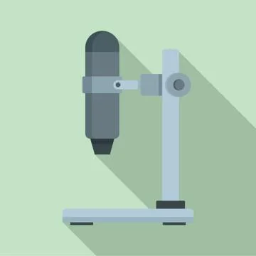Hospital microscope icon, flat style Stock Illustration