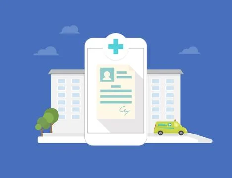 Hospital mobile application Stock Illustration