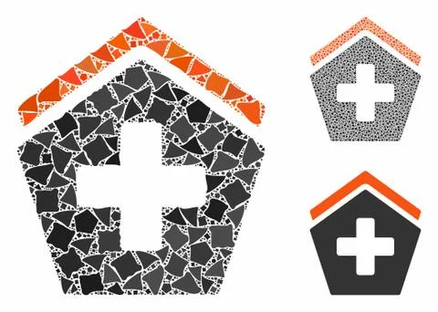 Hospital Mosaic Icon of Irregular Elements 스톡 일러스트