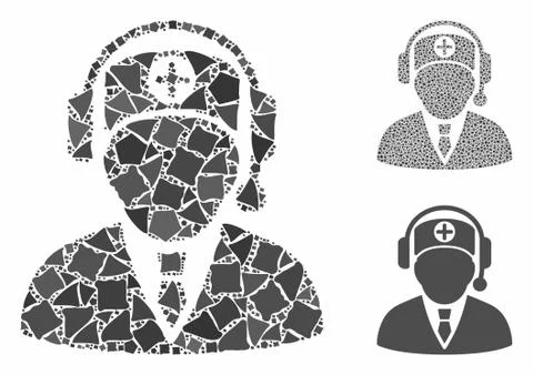Hospital operator Composition Icon of Bumpy Items Illustrazione stock