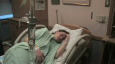Hospital Patient with IV 3 Stock Footage