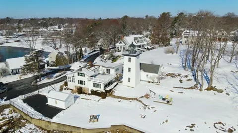 Hospital Point Range Front Lighthouse, Beverly, MA, USA Stockbeeldmateriaal 341696386