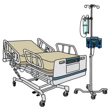Hospital position bed Stock Illustration