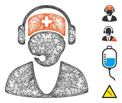 Hospital Receptionist Web Vector Mesh Illustration Stock Illustration