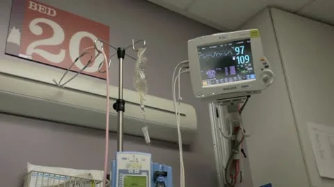 Hospital room equipment monitor P HD 8928 Stock Footage